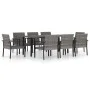 Garden dining set 9 pieces gray synthetic rattan by vidaXL, Garden sets - Ref: Foro24-3065716, Price: 495,20 €, Discount: %