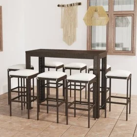 9-piece garden bar set and brown synthetic rattan cushions by vidaXL, Garden sets - Ref: Foro24-3064789, Price: 357,07 €, Dis...