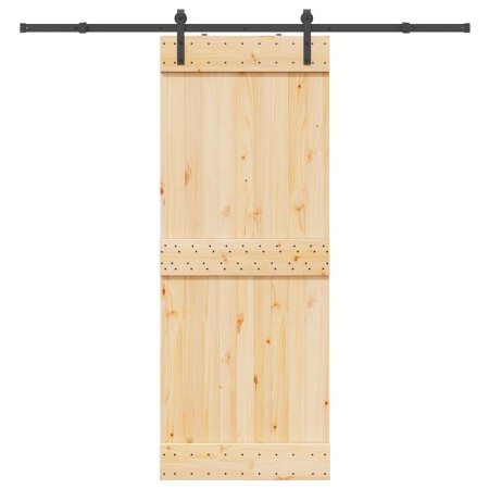 Puerta corredera con herrajes madera maciza de pino 80x210 cm