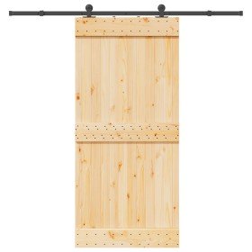Puerta corredera con herrajes madera maciza de pino 95x210 cm
