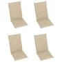 Gartenstühle 4 Stück aus massivem Teakholz mit beigen Kissen von vidaXL, Gartenstühle - Ref: Foro24-3065533, Preis: 505,97 €,...