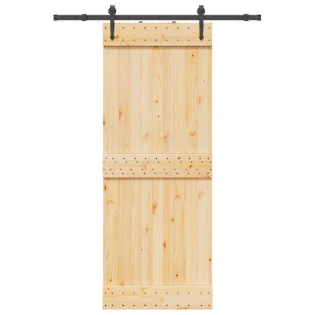 Puerta corredera con herrajes madera maciza de pino 80x210 cm