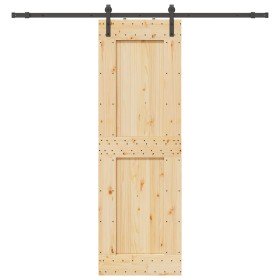 Puerta corredera con herrajes madera maciza de pino 70x210 cm