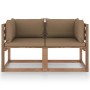 2-seater pallet garden sofa with taupe cushions by vidaXL, Garden sets - Ref: Foro24-3067280, Price: 154,93 €, Discount: %