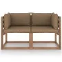 2-seater pallet garden sofa with taupe cushions by vidaXL, Garden sets - Ref: Foro24-3067280, Price: 174,88 €, Discount: %