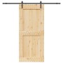 Puerta corredera con herrajes madera maciza de pino 100x210 cm