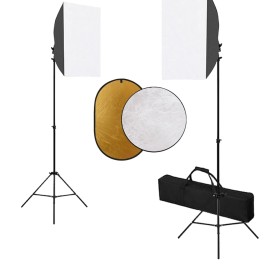 Kit de estudio fotográfico con luces softbox y ref