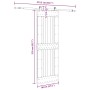 Puerta corredera con herrajes madera maciza de pino 80x210 cm