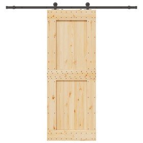 Puerta corredera con herrajes madera maciza de pino 85x210 cm