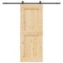Puerta corredera con herrajes madera maciza de pino 90x210 cm en Puertas | Comprar online en Foro24