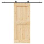 Puerta corredera con herrajes madera maciza de pino 95x210 cm