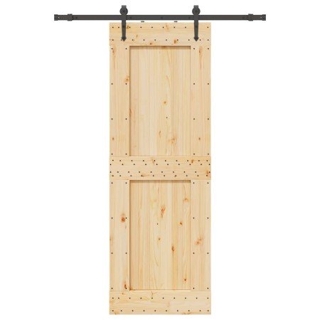 Puerta corredera con herrajes madera maciza de pino 80x210 cm