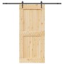 Puerta corredera con herrajes madera maciza de pino 100x210 cm