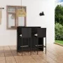 3-teiliges Gartenbar-Möbelset und schwarze Kissen von vidaXL, Gartensets - Ref: Foro24-3064881, Preis: 354,83 €, Rabatt: %