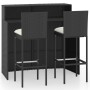 3-teiliges Gartenbar-Möbelset und schwarze Kissen von vidaXL, Gartensets - Ref: Foro24-3064881, Preis: 355,51 €, Rabatt: %