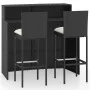 Garden bar furniture set 3 pieces and black cushions by vidaXL, Garden sets - Ref: Foro24-3064881, Price: 351,93 €, Discount: %