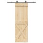 Puerta corredera con herrajes madera maciza de pino 70x210 cm