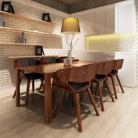 Dining chairs 6 units brown synthetic leather by vidaXL, dining chairs - Ref: Foro24-270045, Price: 1,00 €, Discount: %