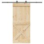 Puerta corredera con herrajes madera maciza de pino 100x210 cm en Puertas | Comprar online en Foro24