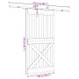 Puerta corredera con herrajes madera maciza de pino 100x210 cm