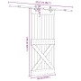 Puerta corredera con herrajes madera maciza de pino 85x210 cm
