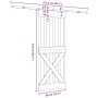 Puerta corredera con herrajes madera maciza de pino 80x210 cm