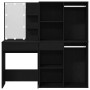 Mesa de Maquillaje LED con cajón Roble negro 140 x 40 x 140 cm