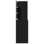 Mesa de Maquillaje LED con cajón Roble negro 140 x 40 x 140 cm