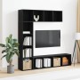 Estantería para libros 3 pcs Roble Negro 36 x 30 x 143 cm
