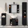 Juego de muebles de baño 4 pcs Negro 30 x 30 x 179.5 cm