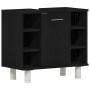 Juego de muebles de baño 4 pcs Negro 30 x 30 x 179.5 cm