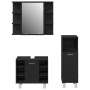 Juego de muebles de baño 3 pcs Negro 30 x 30 x 99.5 cm