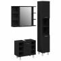 Juego de muebles de baño 3 pcs Negro 30 x 30 x 179.5 cm
