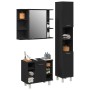 Juego de muebles de baño 3 pcs Negro 30 x 30 x 179.5 cm