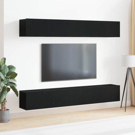 Conjunto de mueble de TV 4 pcs Roble Negro 100 x 30 x 30 cm en Muebles TV | Comprar online en Foro24