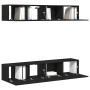 Conjunto de mueble de TV 4 pcs Roble negro 80 x 30 x 30 cm