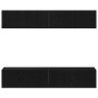 Conjunto de mueble de TV 4 pcs Roble negro 80 x 30 x 30 cm