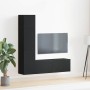 Conjunto de mueble de TV 4 pcs Roble negro 130.5 x 30 x 140 cm