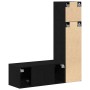 Conjunto de mueble de TV 3 pcs Roble negro 130.5 x 30 x 140 cm