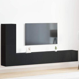 Conjunto de mueble de TV 3 pcs Roble negro 100 x 30 x 30 cm