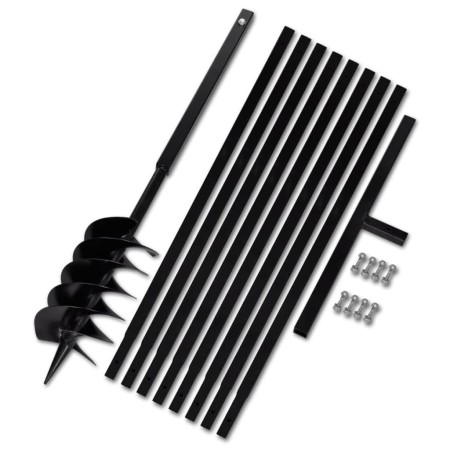 Earth Drill With Handle 150 mm With Extension Tube 9 M Steel by vidaXL, Helical augers - Ref: Foro24-270528, Price: 142,21 €,...