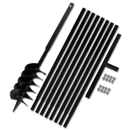 Earth Drill With Handle 150 mm With Extension Tube 9 M Steel by vidaXL, Helical augers - Ref: Foro24-270528, Price: 117,79 €,...