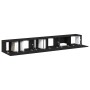Conjunto de mueble de TV 3 pcs Roble negro 80 x 30 x 30 cm