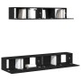 Conjunto de mueble de TV 4 pcs Roble negro 100 x 30 x 30 cm