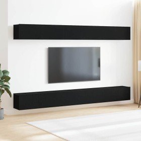 Conjunto de mueble de TV 6 pcs Roble negro 100 x 30 x 30 cm