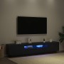 Gabinete de TV 2 pcs Negro 200 x 35 x 40 cm