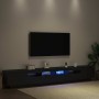 Gabinete de TV 3 pcs Negro 260 x 35 x 40 cm
