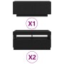 Gabinete de TV 3 pcs Negro 260 x 35 x 40 cm