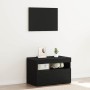 Armario de Noche Roble negro 60 x 35 x 40 cm
