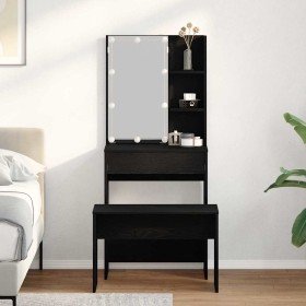 Conjunto de Mesa de Tocador Roble negro 60 x 40 x 140 cm Conjunto de Mesa de Tocador Roble negro 60 x 40 x 140 cm